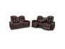 Seatcraft Aeris Sofa & Loveseat Leather Gel, Powered Headrest, Power Recline, Black or Brown
