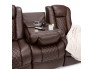 Brown Leather Home Theater Sectional Fold-Down Table
