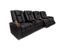 Row of 4 Black Home Theater Seats