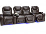 Brown Equinox Home Theater Seats Row of 4 Middle Loveseat
