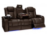 Seatcraft Euphoria Sofa Heat & Massage, Top Grain Leather 7000, Powered Headrest, Powered Lumbar, Power Recline, Black or Brown