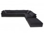 Black Heavenly L-Shaped Sofa with One Ottoman