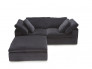 Black Heavenly Loveseat with One Ottoman