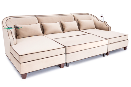 Cavallo Celestian Media Lounge Sofa Bella Fabric, 60+ Colors