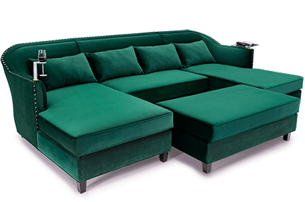 Cavallo Province Media Lounge Sofa Bella Fabric, 60+ Colors