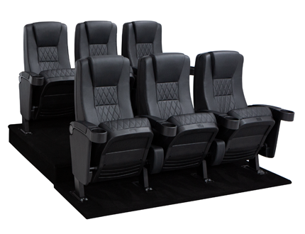 Seatcraft Madrigal 2 Row Home Theater Seats and Riser Package, Vinyl, Black 