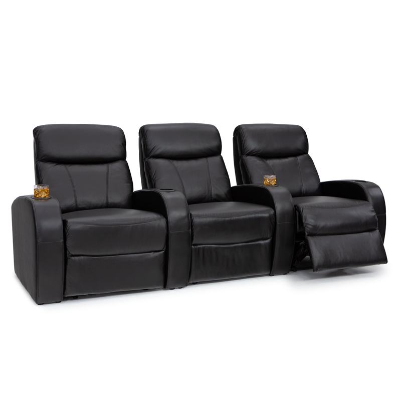Seatcraft Rialto Black Row of 3 Home Theater Seating