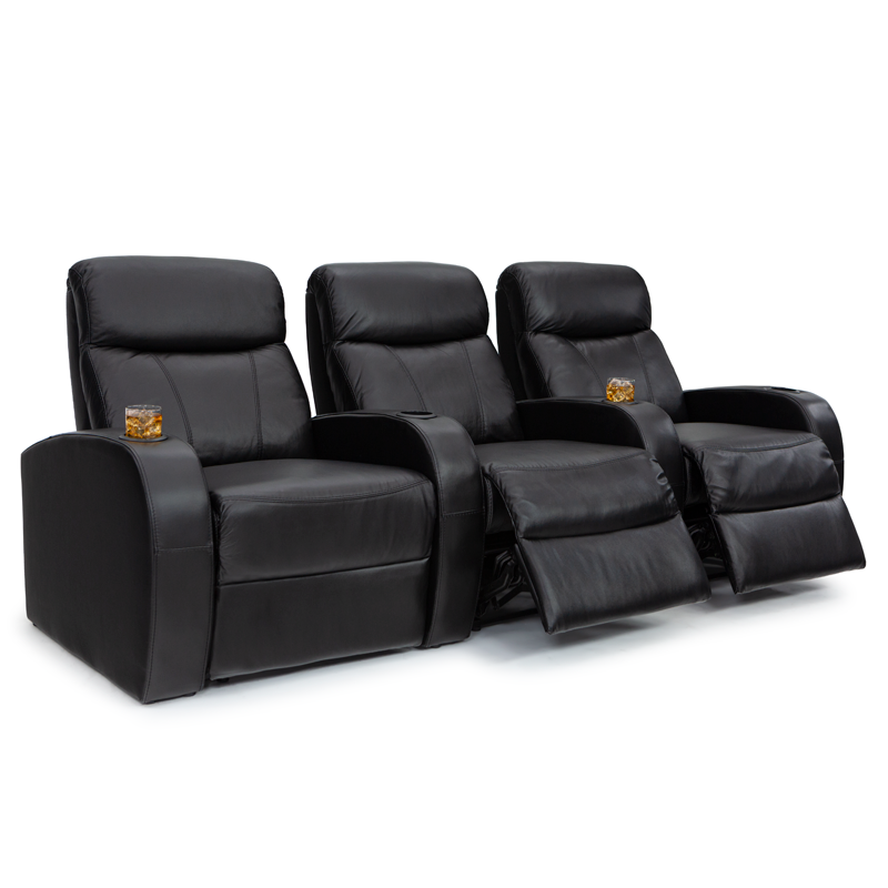 Seatcraft Rialto Black Row of 3 Home Theater Seating