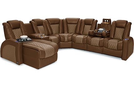 Seatcraft Cadence Two-Tone Multimedia Sectional, 4 Materials, 15+ Colors, Powered Headrest & Lumbar, Power Recline