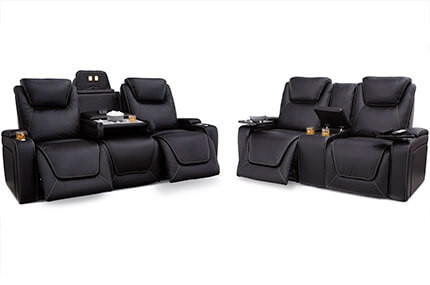 Seatcraft Colosseum Sofa & Loveseat Top Grain Leather 7000, Powered Headrest & Lumbar, Power Recline, Black or Brown