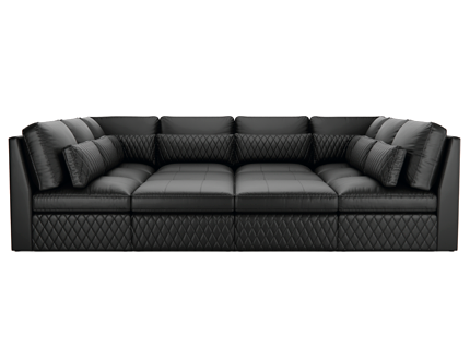 Seatcraft Diamante Media Lounge U-Sectional Pit, Top Grain Leather 7000, 8+ Colors