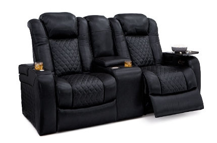 Seatcraft Headline Loveseat Top Grain Leather 7000, Powered Headrest, Power Recline, Black, Brown, or Red
