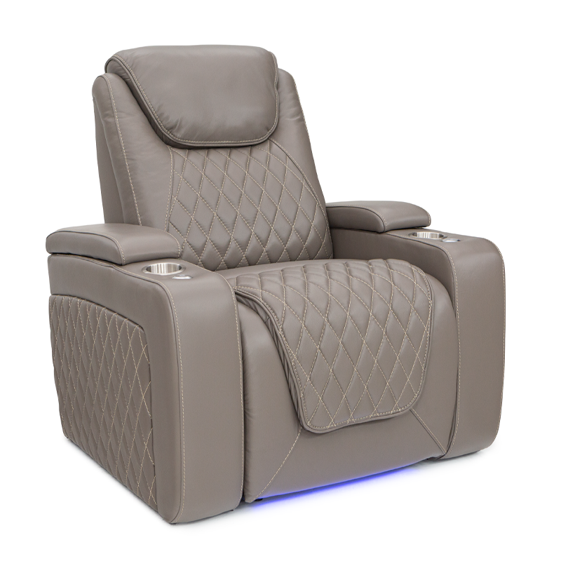 Seatcraft Muse Gray Single Recliner Home Theater Seating