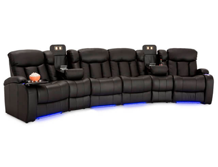 Seatcraft Niagara Sofa Top Grain Leather 7000, Power or Manual Recline, Black or Brown