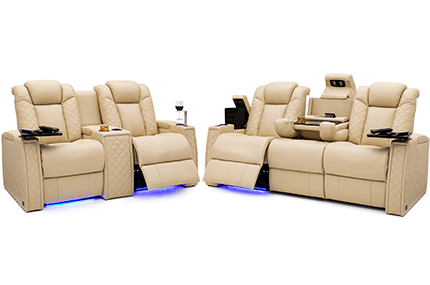 Seatcraft Palladius Sofa & Loveseat 2 Materials, 15+ Colors, Powered Headrest & Lumbar, Power Recline