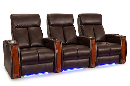 Seatcraft Seville Leather Gel, Powered by SoundShaker, Power Recline, Black, Brown, Gray, or Red