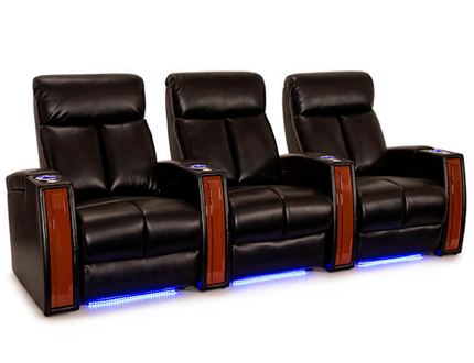 Seatcraft Seville Leather Gel, Powered by SoundShaker, Power Recline, Black