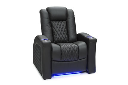 Seatcraft Stanza Top Grain Leather 7000, Powered Headrest & Lumbar, Power Recline, Black, Brown, or Red, Single Recliner 