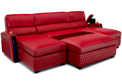 Seatcraft Your Choice Solarium Media Lounge Sofa Top Grain Leather 7000, 8+ Colors, Power Chaiseloungers