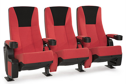 Seatcraft Vanguard Row of 3, Fabric, Red/Black
