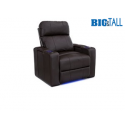 Seatcraft Julius Big & Tall 400lb Capacity Seating, Top Grain Leather 7000, Powered Headrest, Power Recline, Black or Brown, Single Recliner