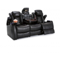 Seatcraft Omega Sofa Leather Gel, Powered Headrest, Power Recline, Black or Brown