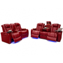 Seatcraft Anthem Media Room Set Top Grain Leather 7000, Power Headrests, Power Recline, Black, Brown Red, or Gray