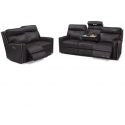 Seatcraft Lombardo Sofa & Loveseat Top Grain Leather 7000, Powered Headrest, Power Recline, Gray or Brown