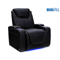 Seatcraft Pantheon Big & Tall 400lb Capacity Seating, Top Grain Leather 7000, Powered Headrest & Lumbar, Power Recline, Black or Brown, Single Recliner