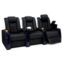 Seatcraft Veloce Top Grain Leather 7000, Powered Headrest & Lumbar, Power Recline, Black, Straight Rows