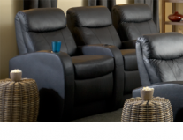 Seatcraft Rialto BACKROW Theater Seating®, Top Grain Leather 5000, Power Recline, 6" Riser Built-In, Black or Brown