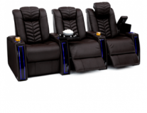 Seatcraft Veloce Top Grain Leather 7000, Powered Headrest & Lumbar, Power Recline, Black or Brown, Straight Rows