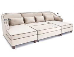 Cavallo Celestian Media Lounge Sofa w/ Chaise Lounger, Fabric, 20+ Colors
