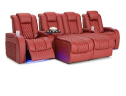 Seatcraft Diamante Chaise Top Grain Leather 7000, 8+ Colors, Powered Headrest, Power Recline, Straight Rows