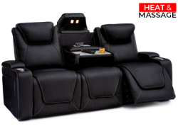 Seatcraft Concerto Heat & Massage Sofa, Top Grain Leather 7000, Powered Headrest, Powered Lumbar, Power Recline, Black or Brown