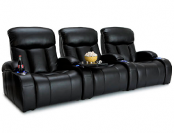 Seatcraft Grenada FRONTROW Theater Seating®, Top Grain Leather 7000, Black