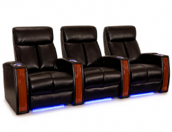 Seatcraft Seville Leather Gel, Powered by SoundShaker, Power Recline, Black