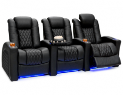 Seatcraft Stanza Top Grain Leather 7000, Powered Headrest & Lumbar, Power Recline, Black