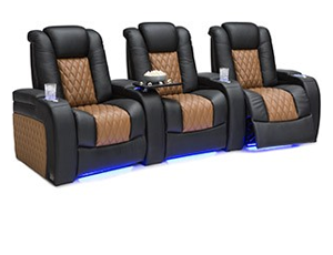 Seatcraft Diamante Two-Tone Top Grain Leather 7000, 8+ Colors, Powered Headrest, Power Recline, Straight or Curved Rows
