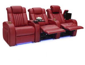 Seatcraft Mantra Top Grain Leather 7000, Powered Headrest & Lumbar, Power Recline, Black or Red, Straight Rows