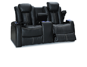 Seatcraft Republic Loveseat Top Grain Leather 7000, Powered Headrest, Power Recline, Black or Brown