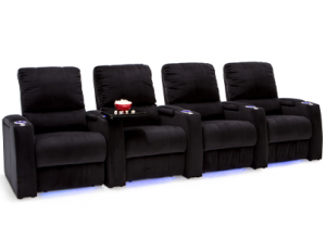 Seatcraft Aspen Black Row of 4 Media Room Chairs