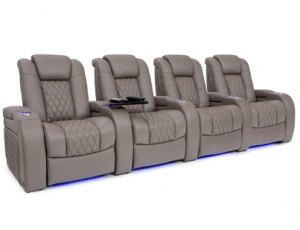 Seatcraft Diamante Gray Row of 4 Home Theater Seats