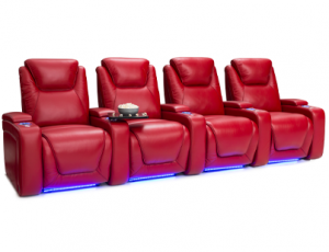 Seatcraft Equinox Red Row of 4 Home Theater Seating