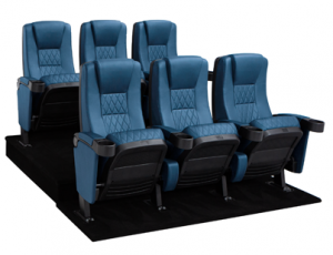 Seatcraft Madrigal Blue Vinyl Row Of 3 Front View