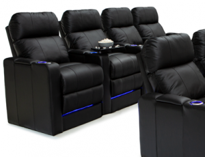 Seatcraft Monterey Black Row of 4 BACKROW Theater Seating®