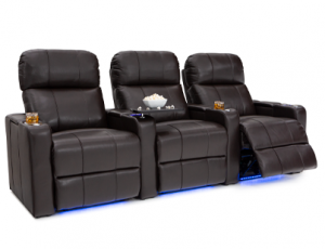 Seatcraft Monterey Brown Row of 3 Home Theater Seating