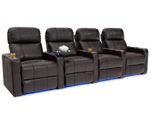 Seatcraft Monterey Brown Row of 4 Home Theater Seating