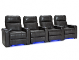 Seatcraft Monterey Gray Row of 4 Home Theater Seating