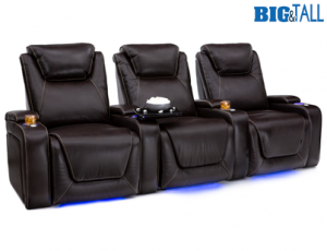 Seatcraft Pantheon Big & Tall 400lb Capacity Brown Row of 3 Theater Seats